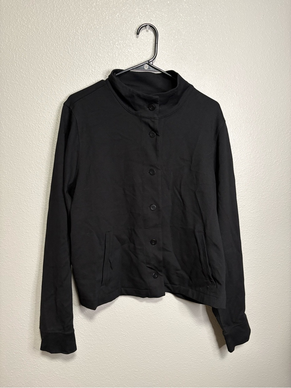 Andrew Marc Sport Black Mock Neck Jacket Women’s XL Button Front